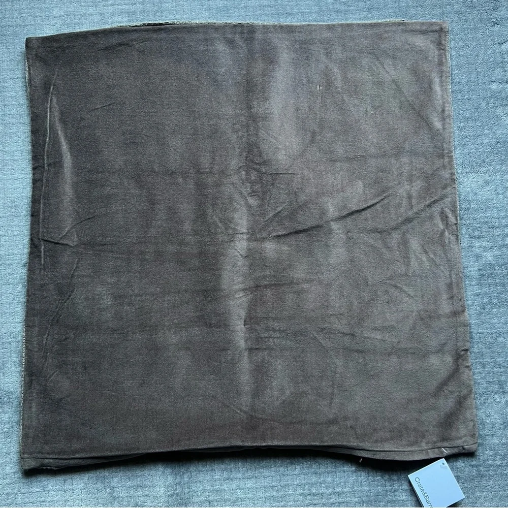 NEW Set Of 2 Crate&Barrel Linen Cotton Pillow Shams 23”x23” Textured Cocoa Soft